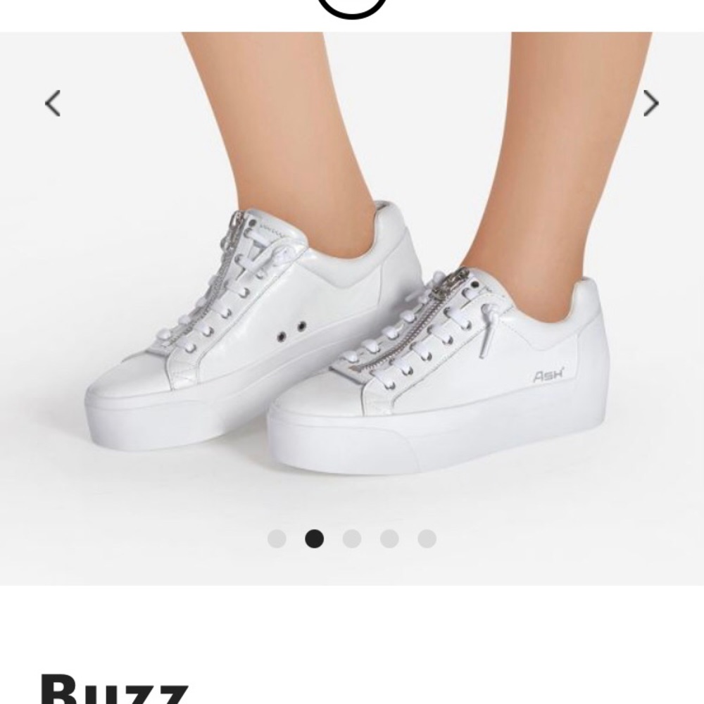 BNWT ASH BUZZ WHITE LEATHER SLIP ON SHOES 37/7